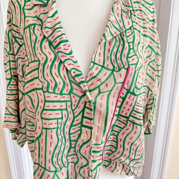 Zara Button Down Crop Shirt - Picture 2 of 7